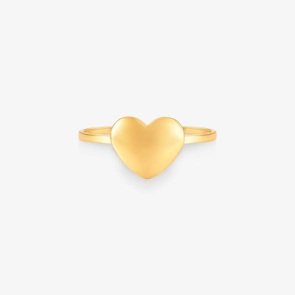 Anel Coração em Ouro Amarelo 18K