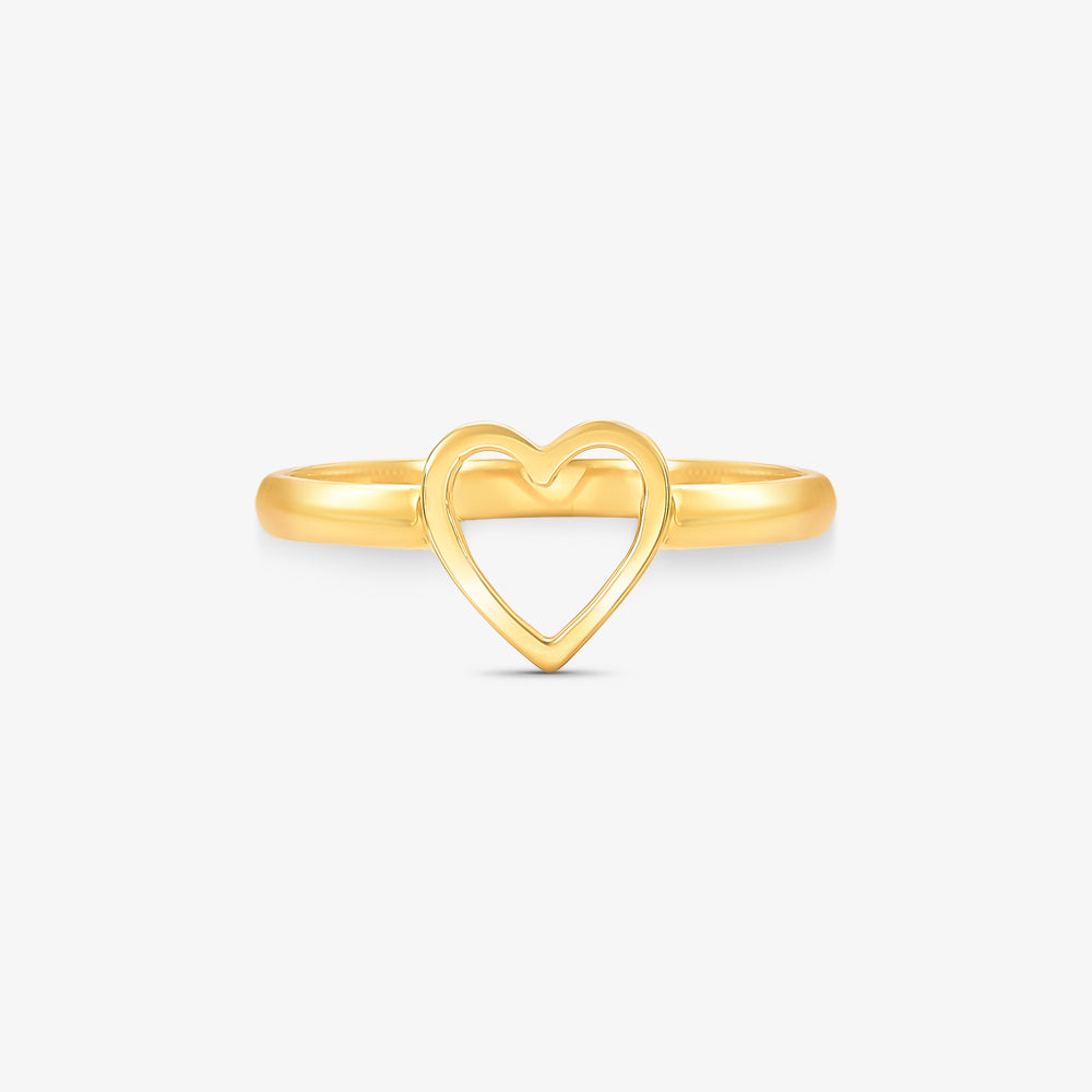 Anel Coração em Ouro Amarelo 18K