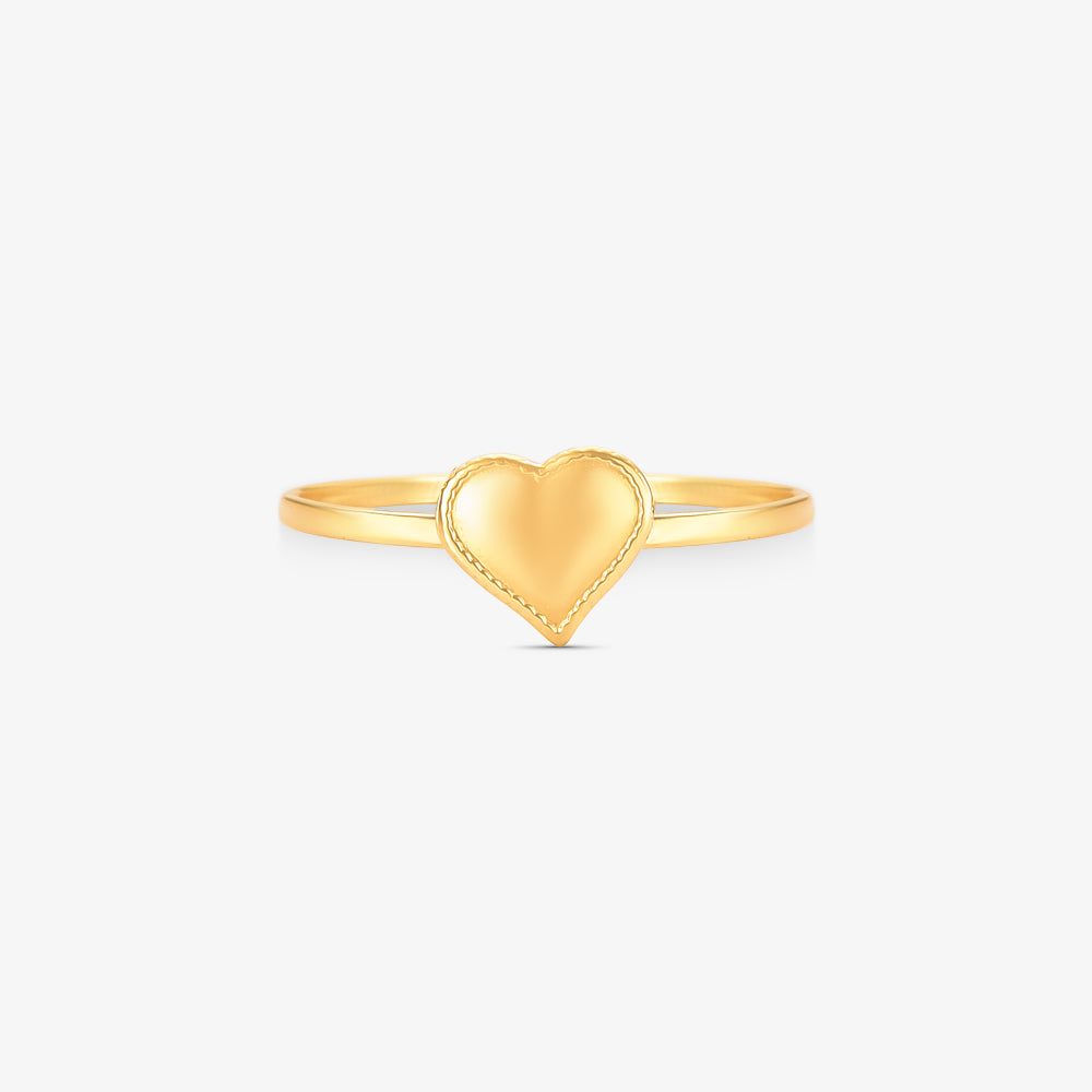 Anel Coração em Ouro Amarelo 18K