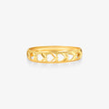 Anel Coração Vazado em Ouro Amarelo 18K
