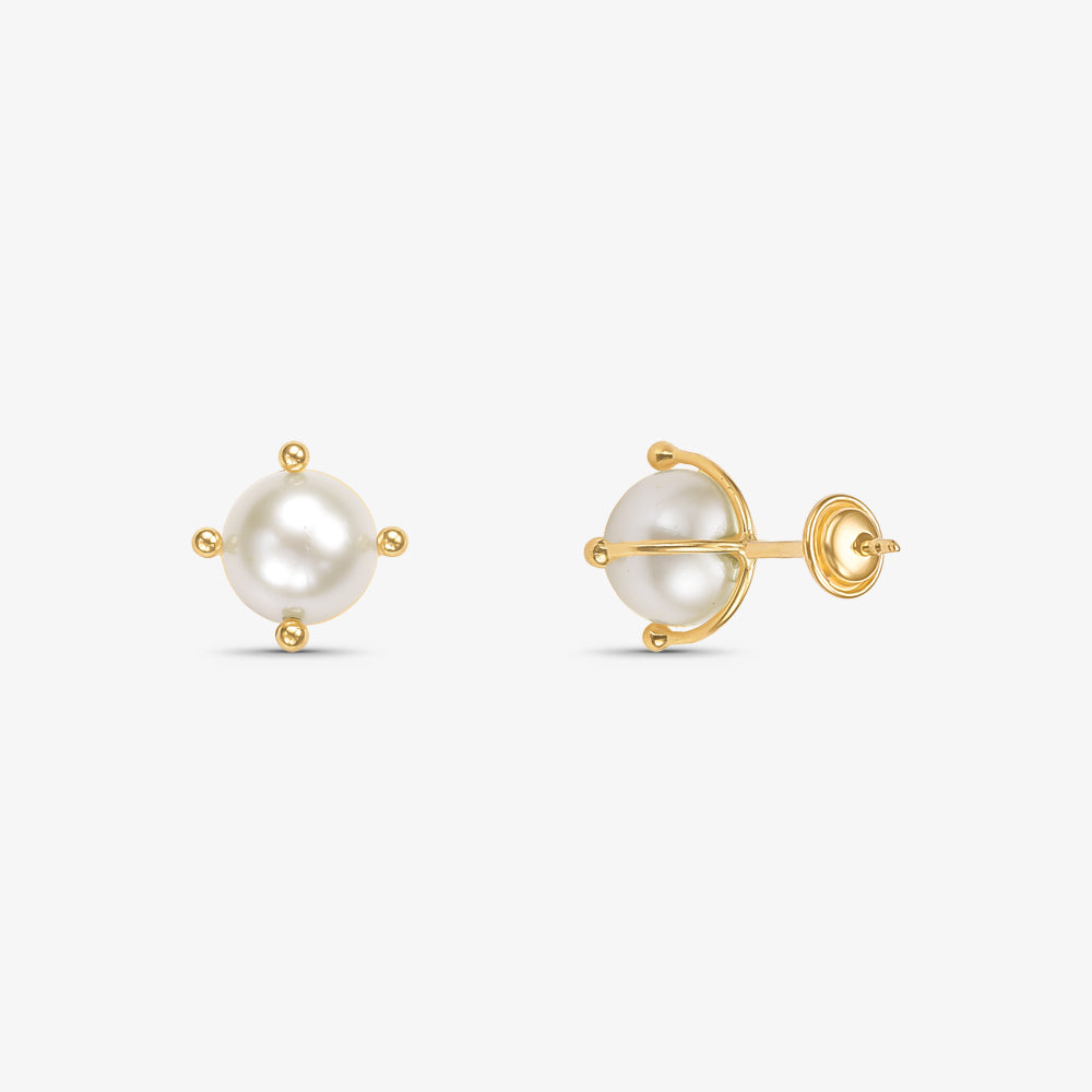 Brinco Pérola Natural Fio Cartier em Ouro Amarelo 18K