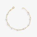 Pulseira Infantil Pérolas Naturais em Ouro Amarelo 18K