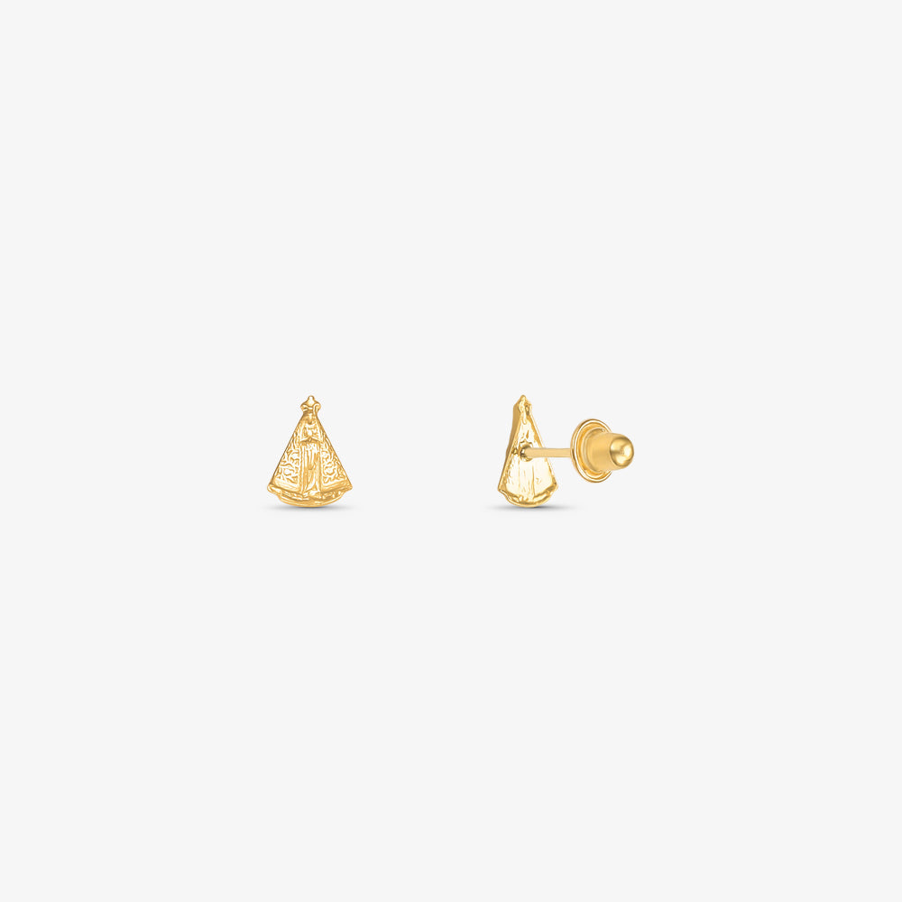 Brinco Nossa Sra. Aparecida em Ouro Amarelo 18K