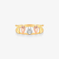 Anel Estamparia Gota Tricolor em Ouro Amarelo 18K