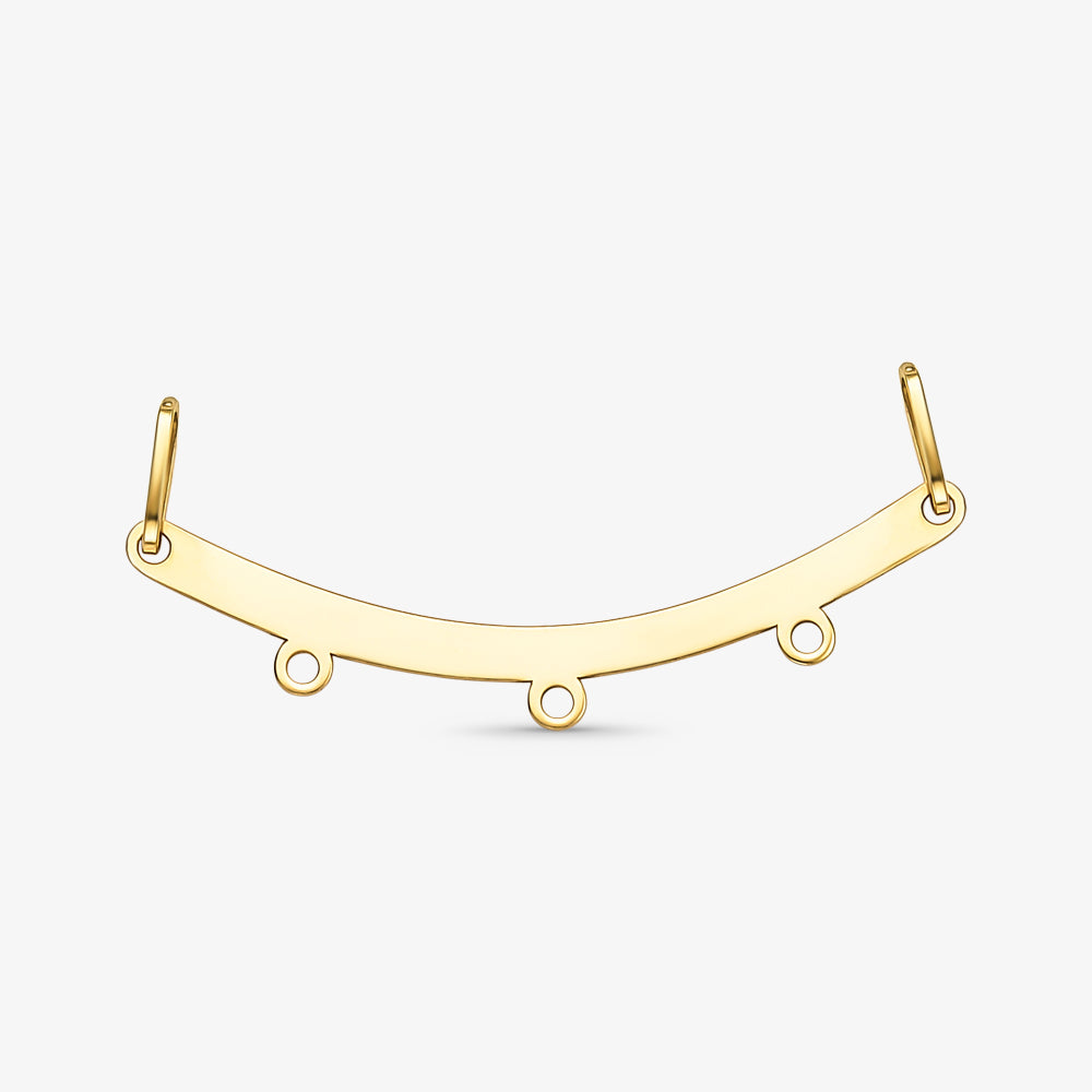 Pingente Canga Lisa com 3 em Ouro Amarelo 18K