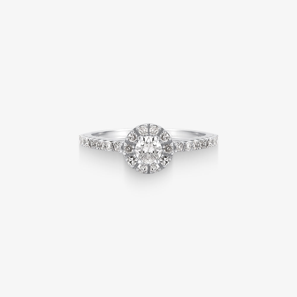 Anel Solitário Vegas com Diamante em Ouro Branco 18K