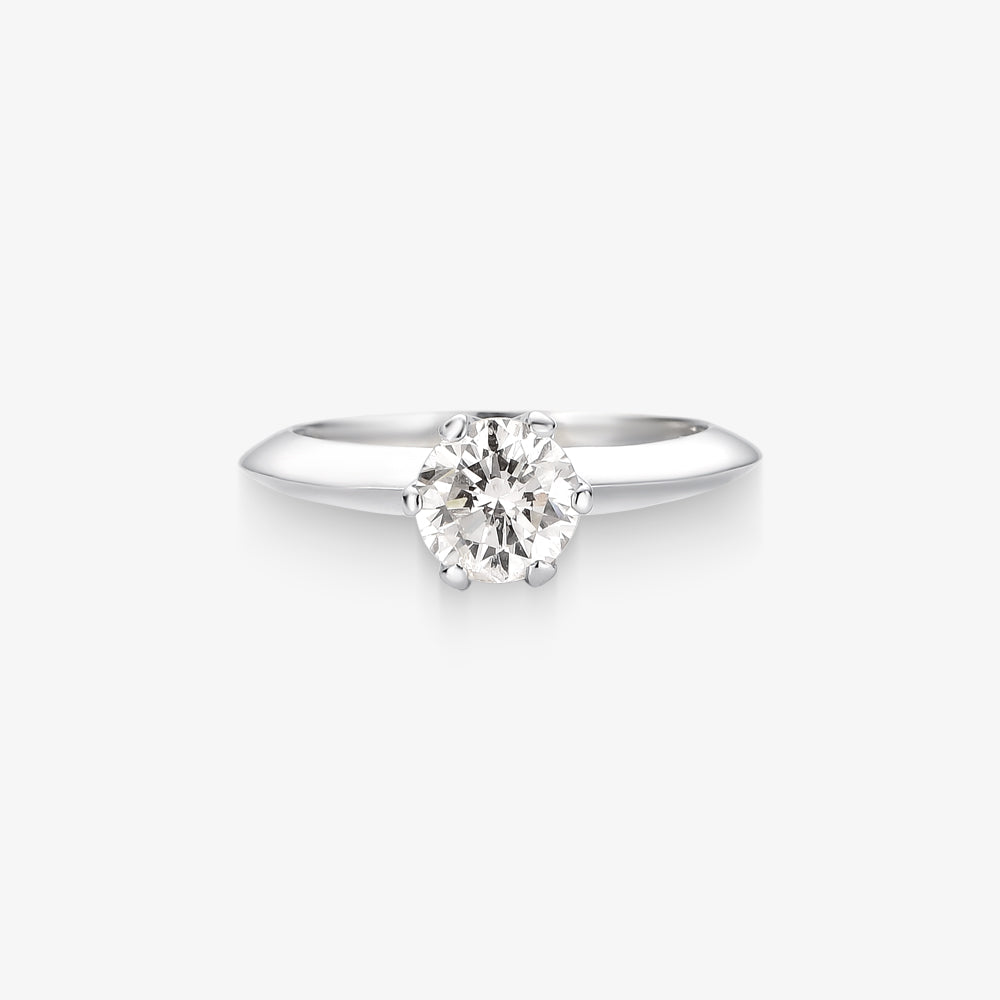 Anel Solitário Promessa com Diamante em Ouro Branco 18K