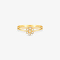 Anel Solitário Victoria com Diamantes em Ouro Amarelo 18K