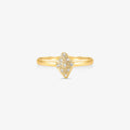Anel Solitário Radiante com Diamantes em Ouro Amarelo 18K
