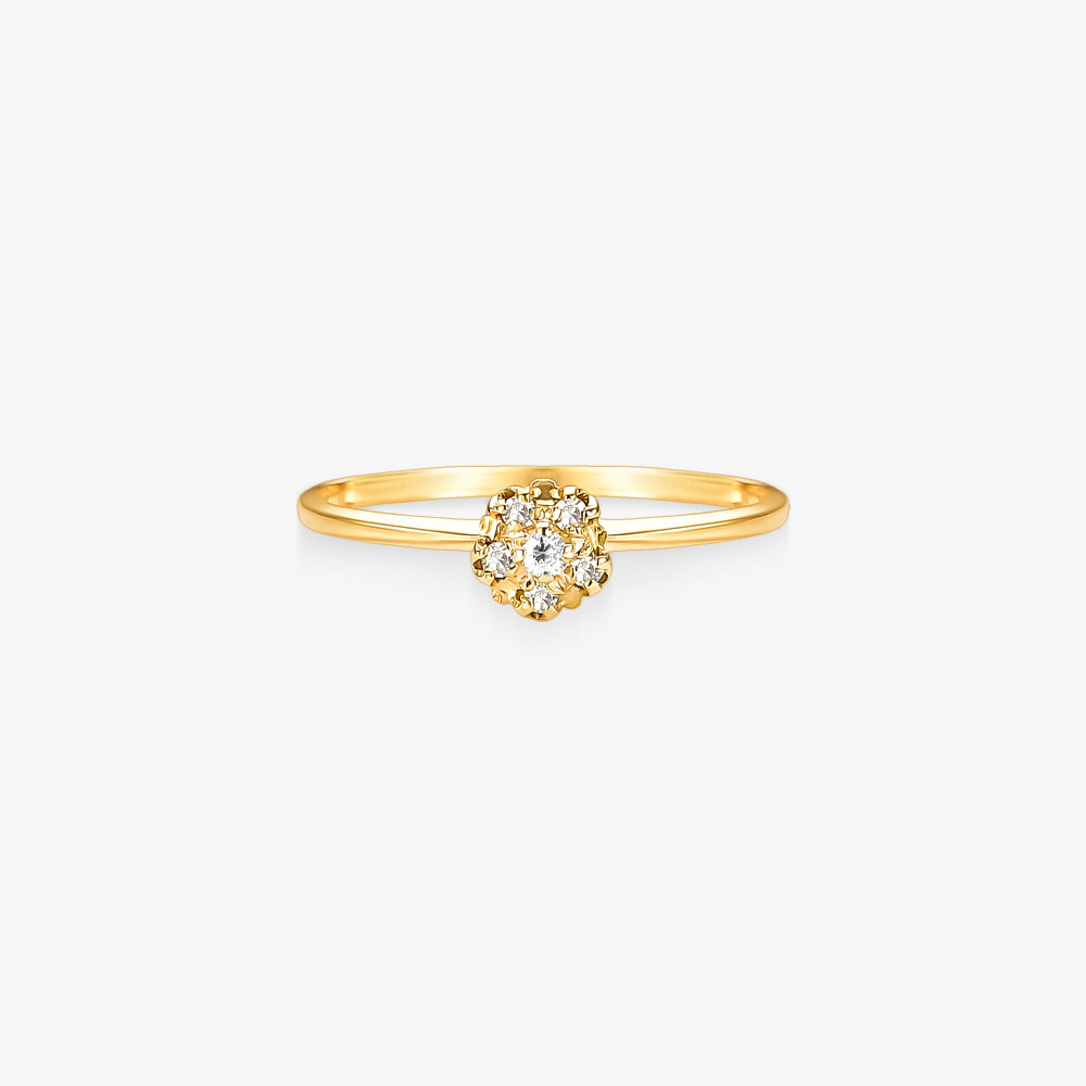Anel Solitário Prisma III com Diamantes em Ouro Amarelo 18K