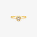 Anel Solitário Mel com Diamantes em Ouro Amarelo 18K