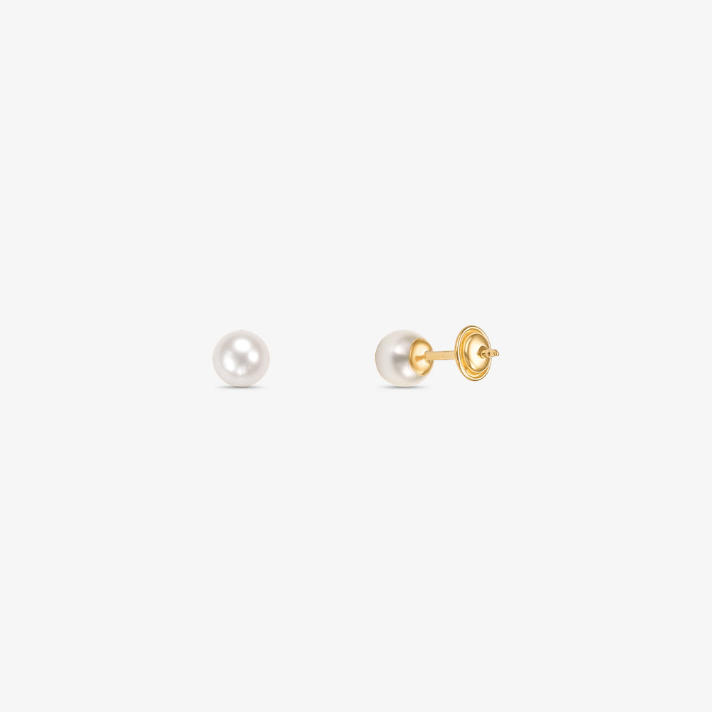Brinco Pérola Sintética em Ouro Amarelo 18K