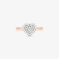 Anel Coração VL com Diamantes em Ouro Rosé 18K