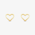 Brinco Coração Vazado em Ouro Amarelo 18K