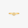 Anel Infantil Trevo em Ouro Amarelo 18K