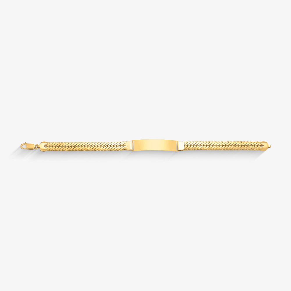 Pulseira Grumet com Chapa em Ouro Amarelo 18K, 21cm