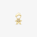 Pingente Menino Franja com Pedras Colorido em Ouro Amarelo 18K