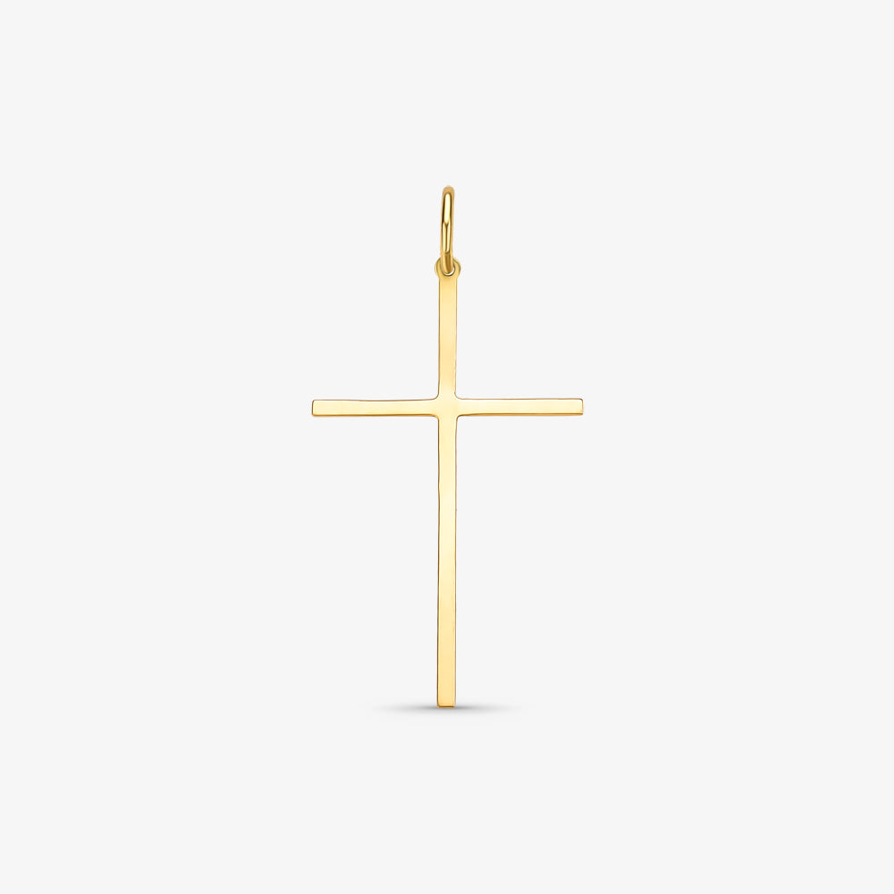 Pingente Cruz Fina em Ouro Amarelo 18K