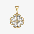 Pingente Trevo Bicolor em Ouro Amarelo 18K