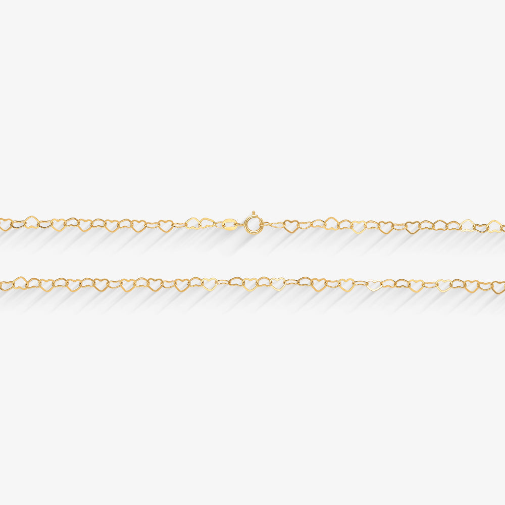 Corrente Coração em Ouro Amarelo 18K, 40cm