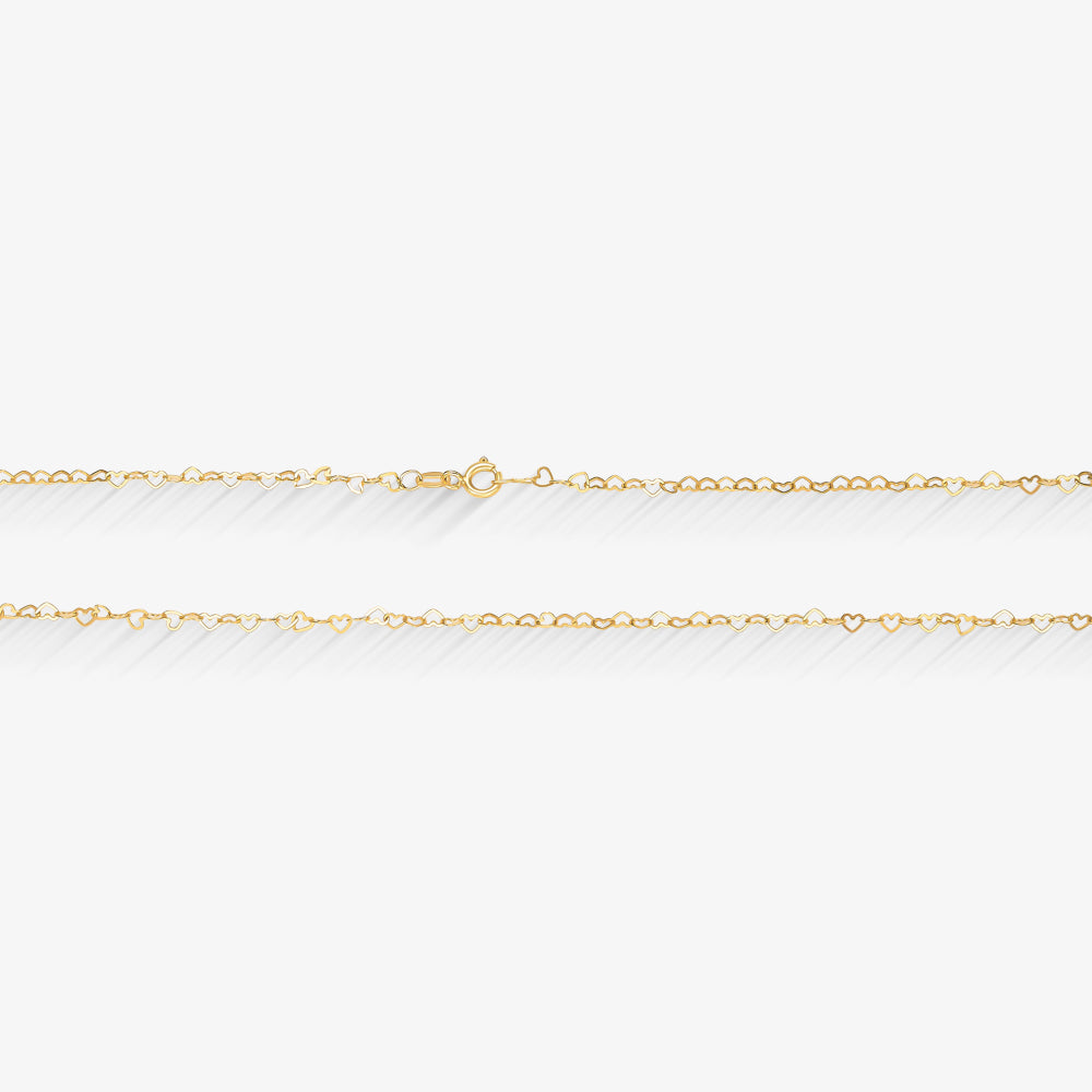 Corrente Coração em Ouro Amarelo 18K, 50cm