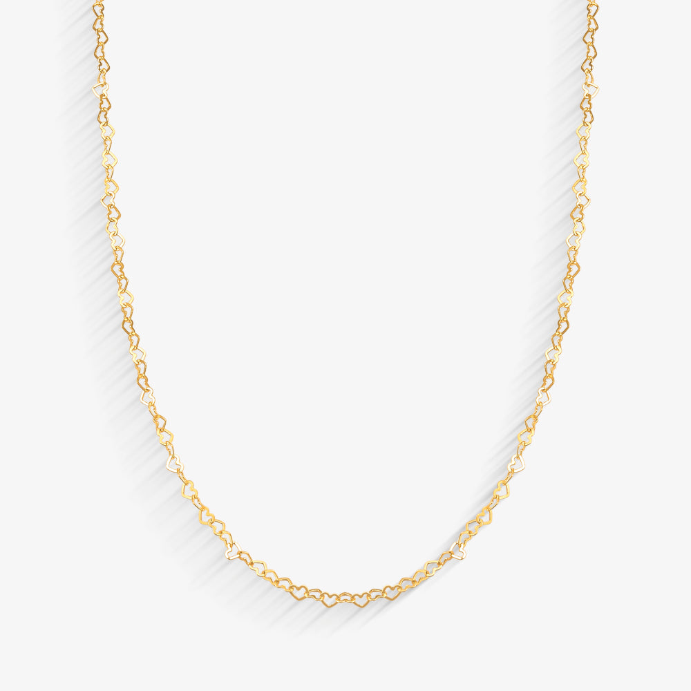 Corrente Coração em Ouro Amarelo 18K, 50cm