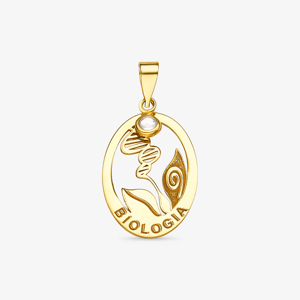 Pingente Formatura Biologia em Ouro Amarelo 18K