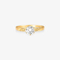 Anel Solitário Amor em Ouro Amarelo 18K