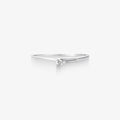 Anel Solitário Lyra com Diamante em Ouro Branco 18K