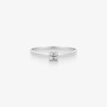 Anel Solitário Chuveiro com Diamante em Ouro Branco 18K