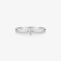 Anel Solitário Amélia com Diamante em Ouro Branco 18K
