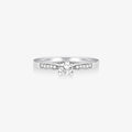 Anel Radiante com Diamante em Ouro Branco 18K