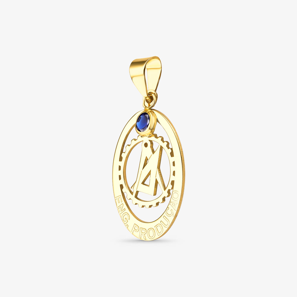 Pingente Formatura Eng. Produção em Ouro Amarelo 18K