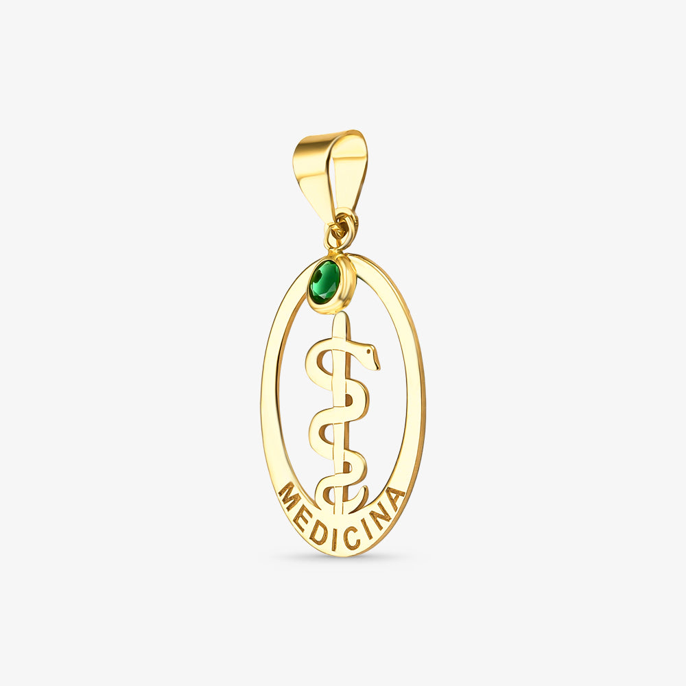 Pingente Formatura Medicina em Ouro Amarelo 18K