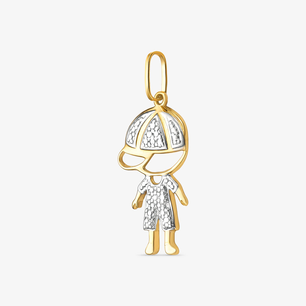 Pingente Menino Bicolor em Ouro 18K