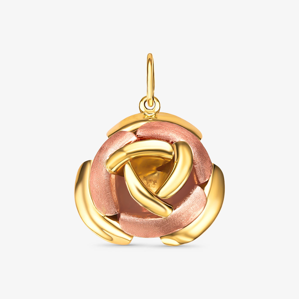 Pingente Flor II Bicolor em Ouro 18K