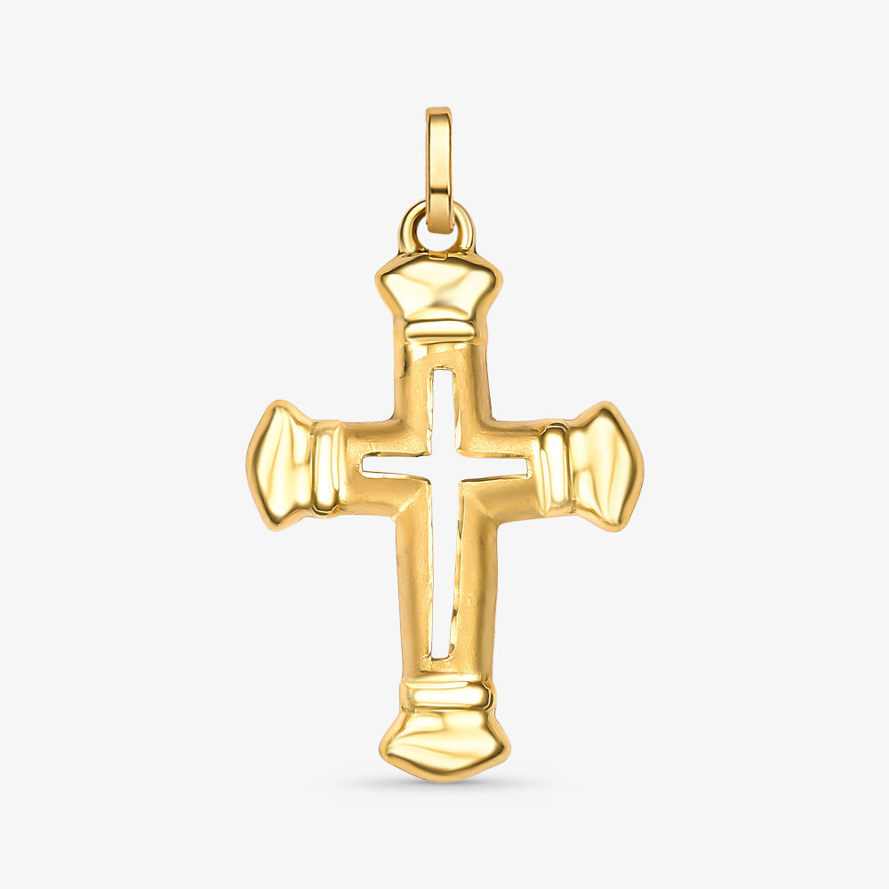 Pingente Cruz III em Ouro Amarelo 18K