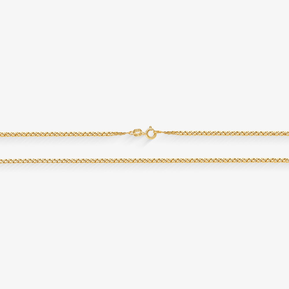 Corrente Grumet Laminada em Ouro Amarelo 18K, 45cm