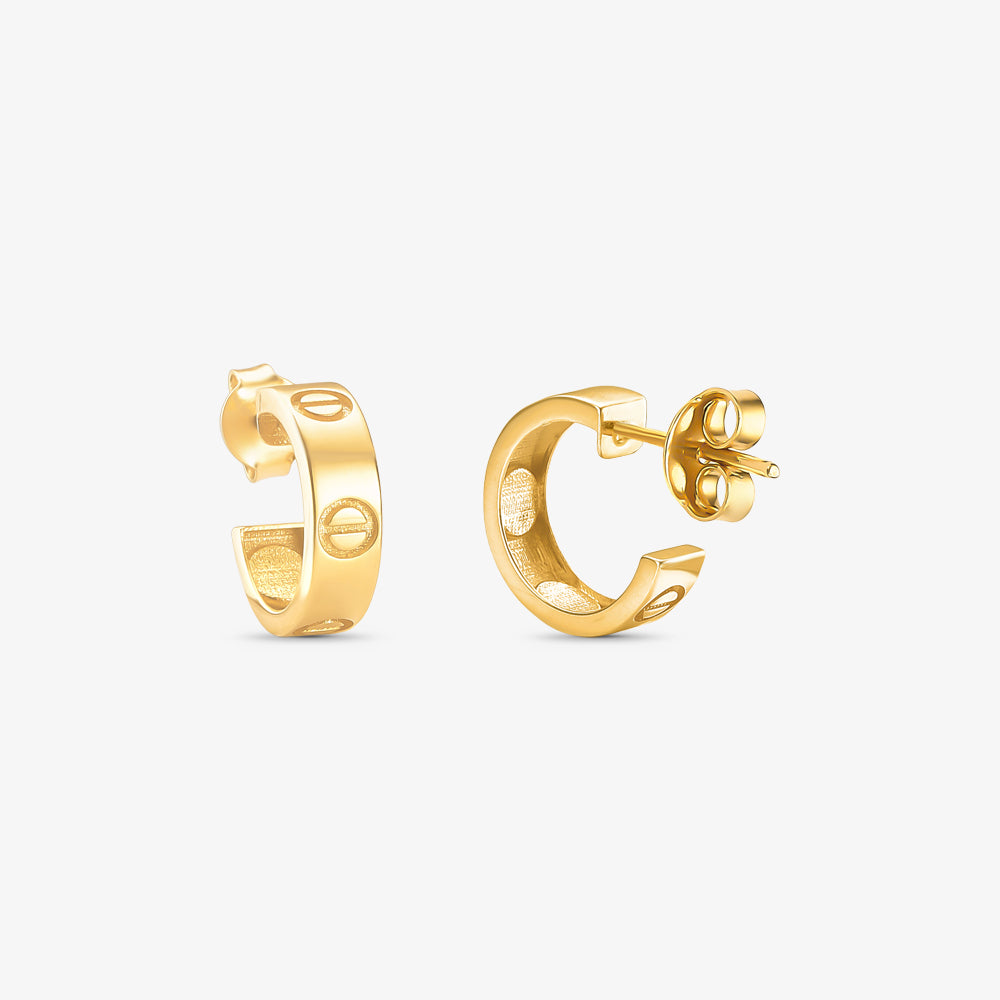 Brinco Argola Trabalhada em Ouro Amarelo 18K