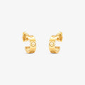 Brinco Argola Trabalhada Pequena em Ouro Amarelo 18K