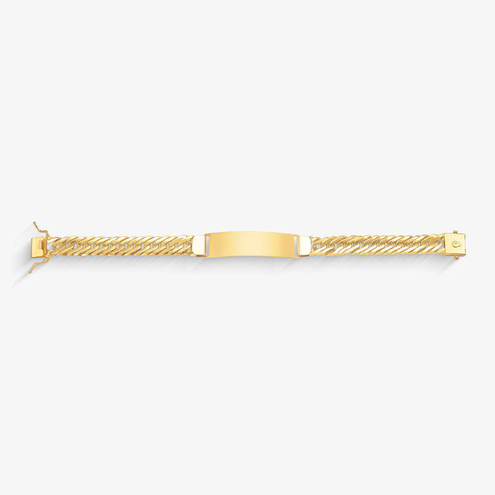 Pulseira Grumet com Chapa em Ouro Amarelo 18K, 22cm