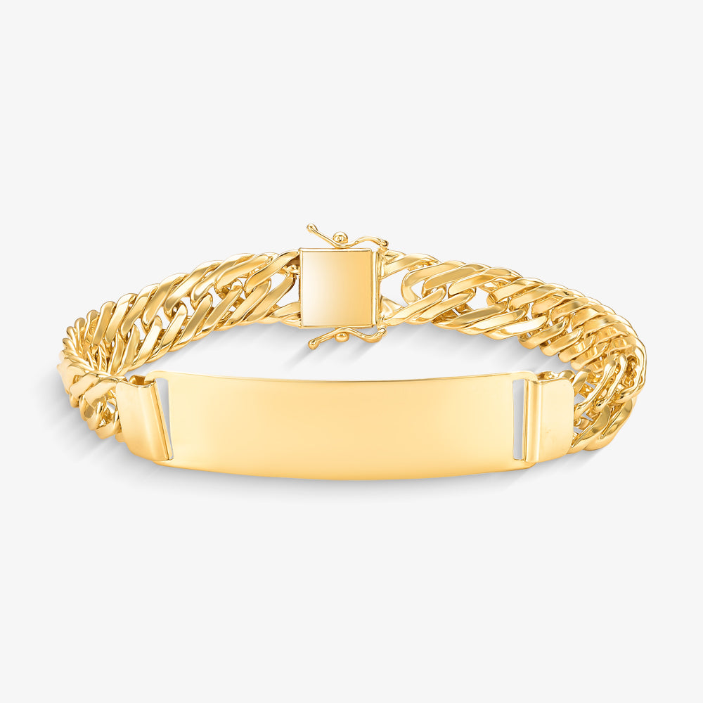 Pulseira Grumet com Chapa em Ouro Amarelo 18K, 22cm