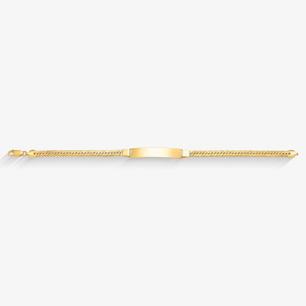 Pulseira Grumet com Chapa em Ouro Amarelo 18K, 21cm