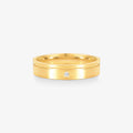 Aliança Risk Comfort com Pedras em Ouro Amarelo 18K, 4,50mm
