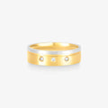 Aliança Noa Comfort Bicolor com Pedras em Ouro 18K, 5,50mm