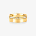 Aliança Real Comfort com Pedras em Ouro Amarelo 18K, 7mm