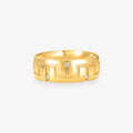 Aliança Luna Comfort com Pedras  em Ouro Amarelo 18K, 6,80mm