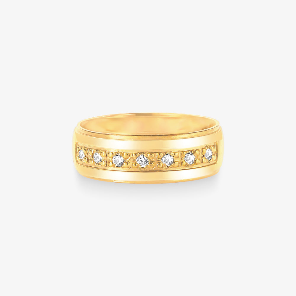 Aliança Estrela Comfort com Pedras em Ouro Amarelo 18K, 6,70mm