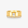 Aliança Destino Comfort com Pedras em Ouro Amarelo 18K, 7mm