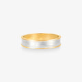 Aliança Line Reta com Ródio em Ouro Amarelo 18K, 4,40mm